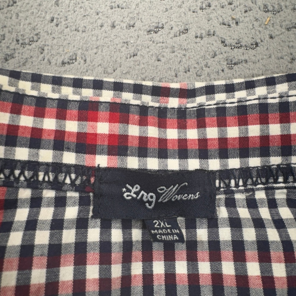 LRG Lifted Research Group Shirt Mens 2XL Navy Red Plaid Streetwear Retro Rare - Picture 6 of 9